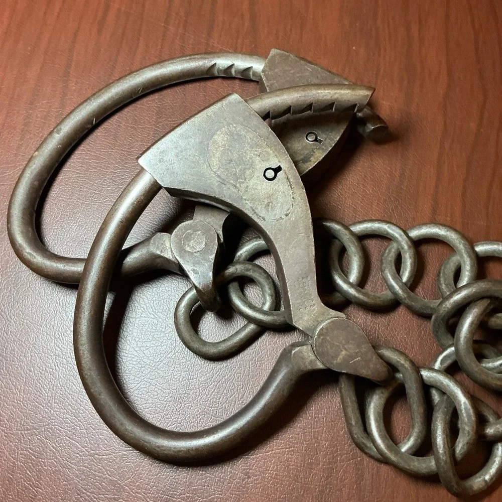 Vintage Iron Hand Forged Leg Shackles